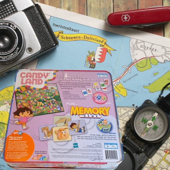 Hasbro Candy Land/Memory Nick Jr. Dora The Explorer Games (2 in 1) Tin Edition - Picture 3 of 7
